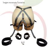 HARNESS DE CINTURA COM ALGEMA E TORNOZELEIRA PRETO