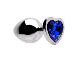 PLUG ANAL INOX 33944 - TAMANHO MÉDIO - CORAÇÃO PEDRA AZUL