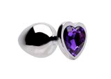 PLUG ANAL INOX 33944 - TAMANHO MÉDIO - CORAÇÃO PEDRA ROXO