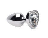 PLUG ANAL INOX 20312 - TAMANHO PEQUENO - CORAÇÃO PEDRA DIAMANTE