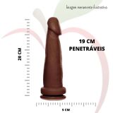 PRÓTESE COM BASE E VENTOSA 8L - ADAO25 - 19 X 5 CM CHOCOLATE