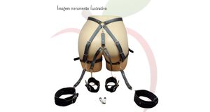 HARNESS DE CINTURA COM ALGEMA E TORNOZELEIRA - PRETO