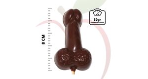 CHOCOLATE ERÓTICO - AO LEITE - FORMATO DE PIRULITO DE PÊNIS 8CM