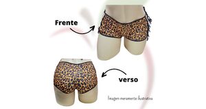 SHORTS - ESTAMPA ONÇA - TAM. UNICO AJUSTÁVEL