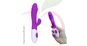 VIBRADOR COM ESTIMULADOR 83006 - 10 MODOS - ROXO