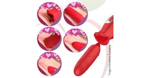 VIBRADOR DE BOCA COM PENETRADOR - VERMELHO